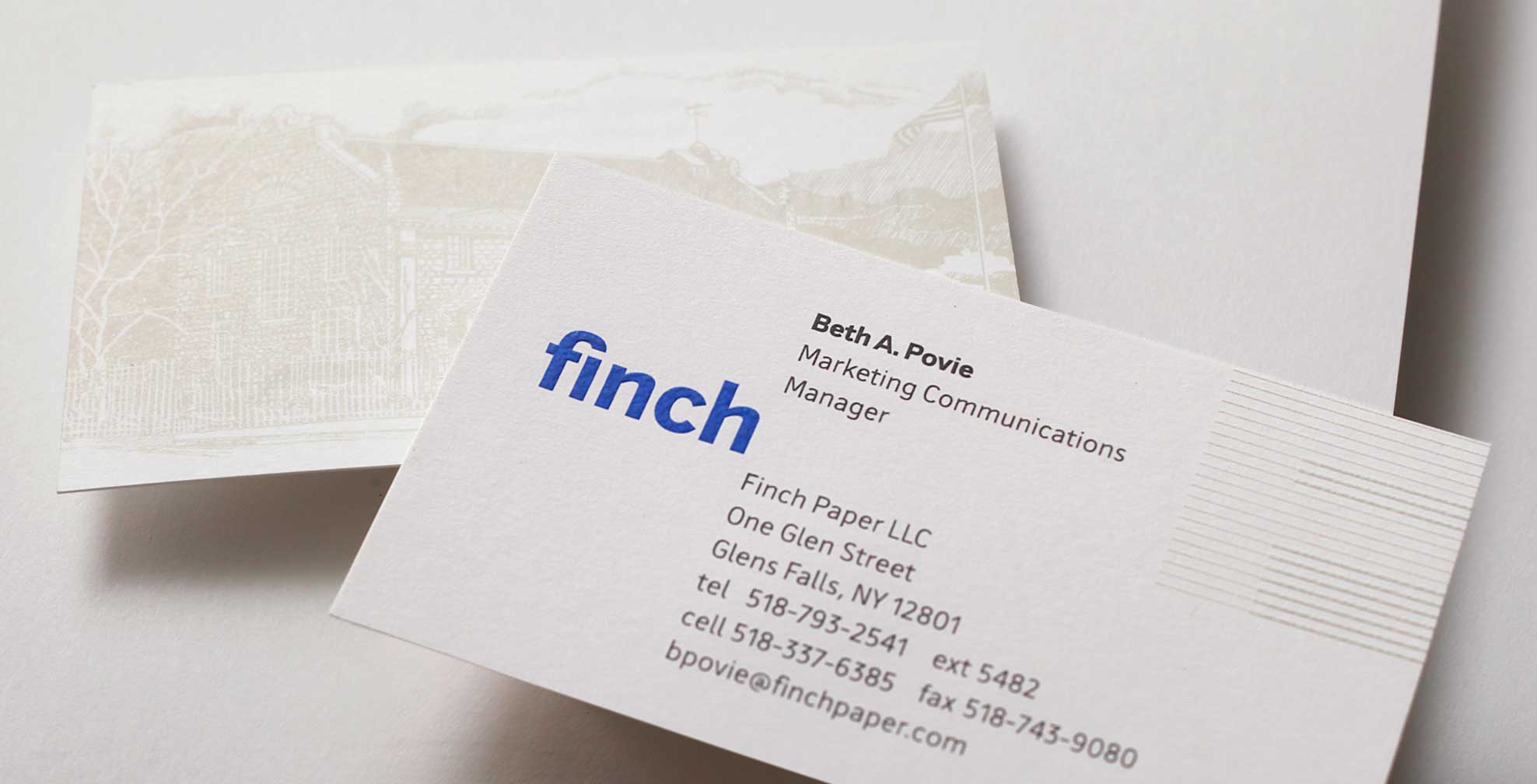 finch-paper_business-card.jpg Art Direction by: Bart Crosby, Crosby Associates